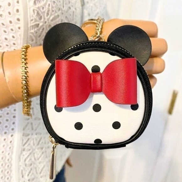 Kate Spade Handbags - Kate Spade Disney Minnie Mouse Keychain Coin Pouch Purse Bag Backpack Charm NWT